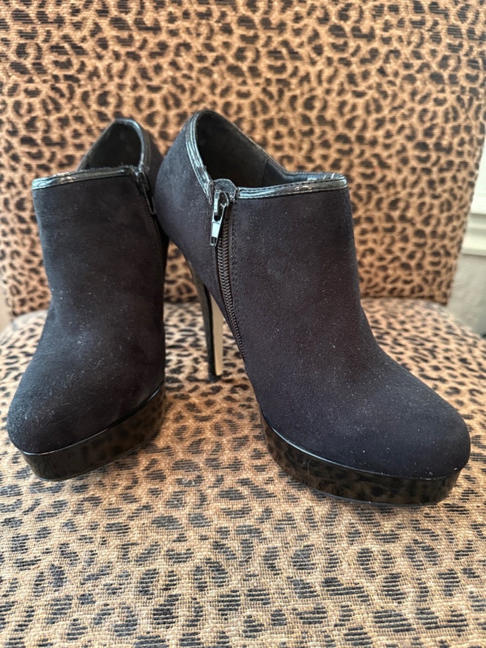 Steve Madden Jaceyy Women's Black Suede High Heel Ankle Booties